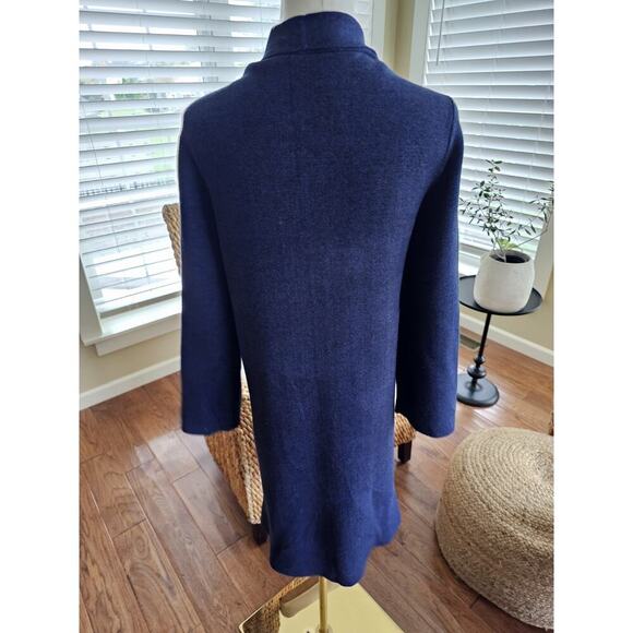Saks Fifth Ave Open Heavy Duster Cardigan Women's Size S Blue/Black Luxury - Picture 2 of 9
